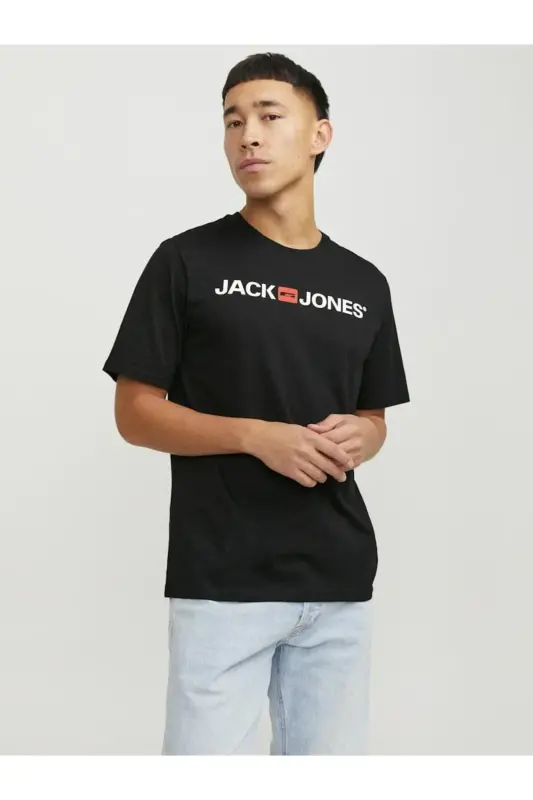 12137126 Erkek Jjecorp Logo Tee Ss Crew Neck Noos T-shirt-Siyah - JACK & JONES