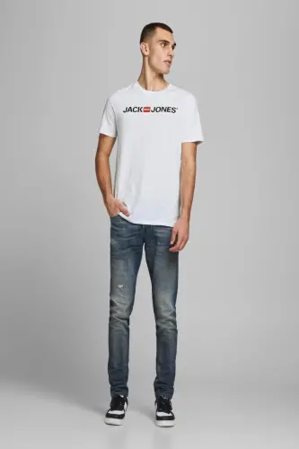12137126 Erkek Jjecorp Logo Tee Ss Crew Neck Noos T-shirt-Beyaz - 6