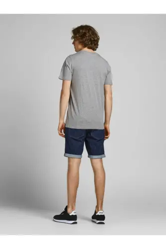 12137126 Jjecorp Logo Tee Ss Crew Neck Noos Erkek T-shirt Light Grey Melange/slım Fıt-Light Grey - JACK & JONES (1)