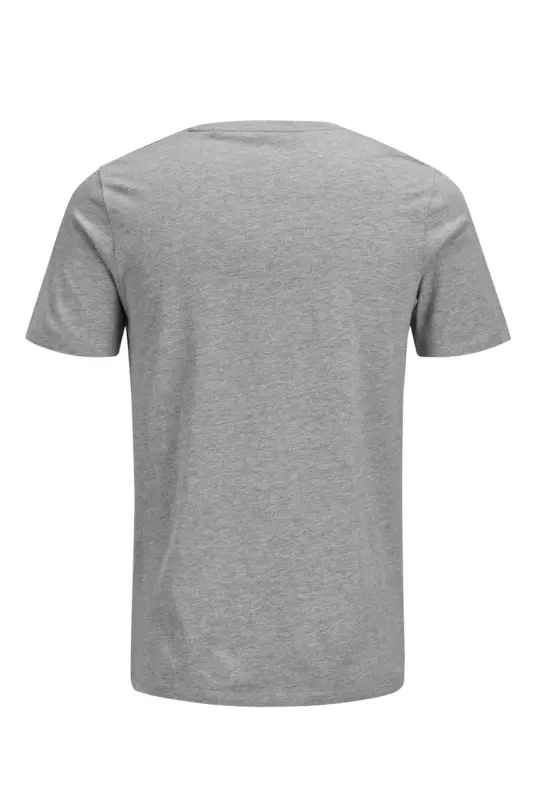 12137126 Jjecorp Logo Tee Ss Crew Neck Noos Erkak T-shirt Light Grey Melange/slım Fıt-Light Grey - 8