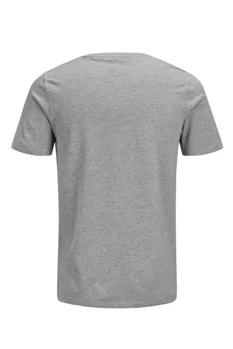 12137126 Jjecorp Logo Tee Ss Crew Neck Noos Erkek T-shirt Light Grey Melange/slım Fıt-Light Grey - 8
