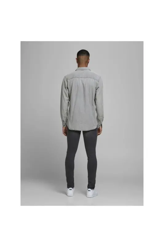 12138115 Erkek Jjesherıdan Shırt L/s Noos Denim Gömlek - Light Grey Denim - 4