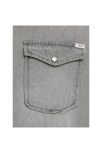 12138115 Erkek Jjesherıdan Shırt L/s Noos Denim Gömlek - Light Grey Denim - 7