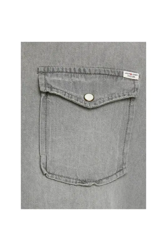 12138115 Men Jjesheridan Shirt L/s Noos Denim Shirt-Light Grey Denim - 7