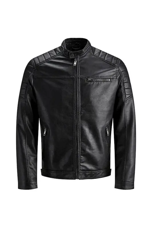 12147218 Jcorocky Jacket Noos Erkek Deri Mont Ve Ceket Black-BLACK - 1