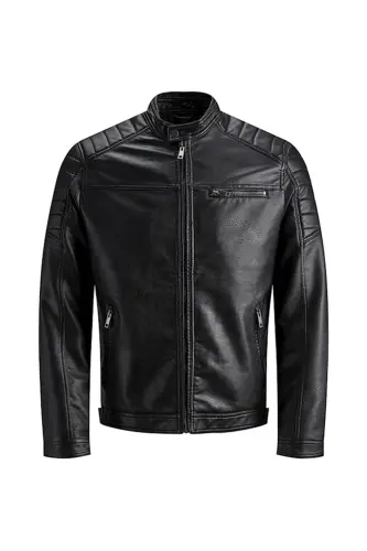 12147218 Jcorocky Jacket Noos Erkek Deri Mont Ve Ceket Black-BLACK - 1