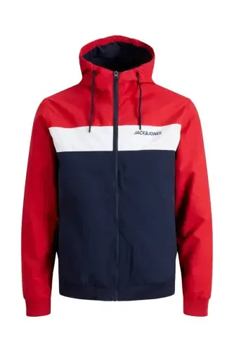 12200208 Jjerush Blocking Hood Bomber Noos Erkak Mont True Red-True Red - 1