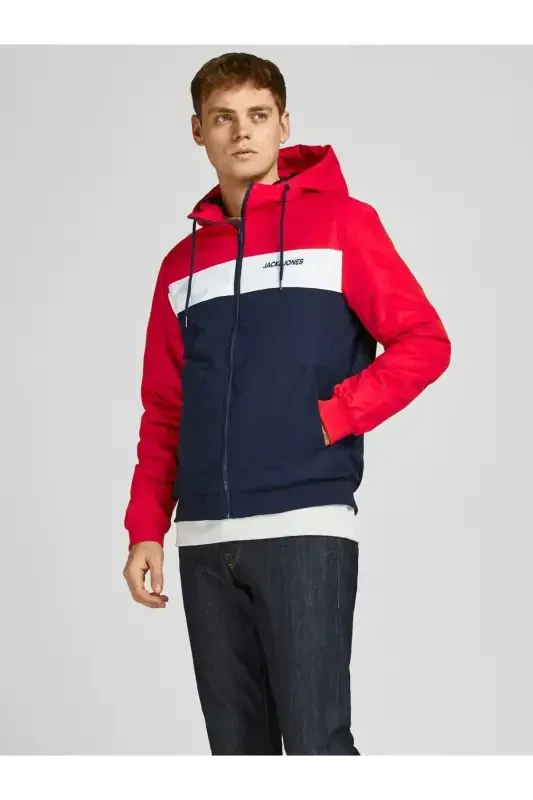 12200208 Jjerush Blocking Hood Bomber Noos Erkek Mont True Red-True Red - 2