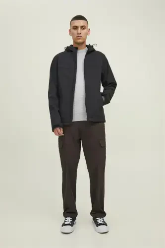 12212363 Jack Jones Jjemarvin Hooded Softshell Noos Men's Jacket Black - 1