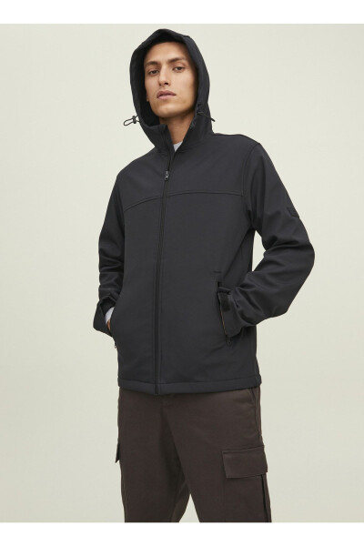 12212363 Jack Jones Jjemarvin Hooded Softshell Noos Men's Jacket Black - 1