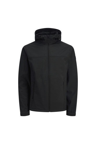 12212363 Jack Jones Jjemarvin Softshell Noos Hoodie Erkaklar Moni Qora - 6