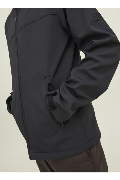 12212363 Jack Jones Jjemarvin Softshell Noos Hoodie Erkaklar Moni Qora - 7