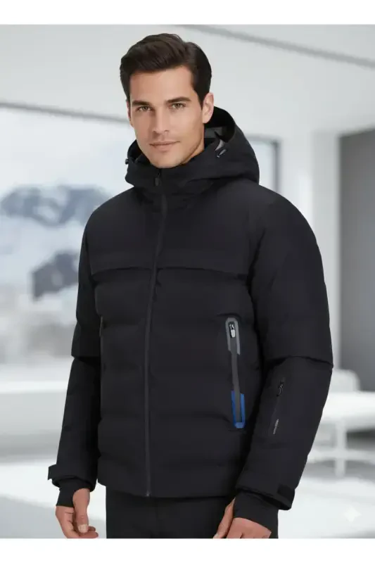 12225287-22k Core Jcotarwın Puffer Erkek Kaban-Black - 3