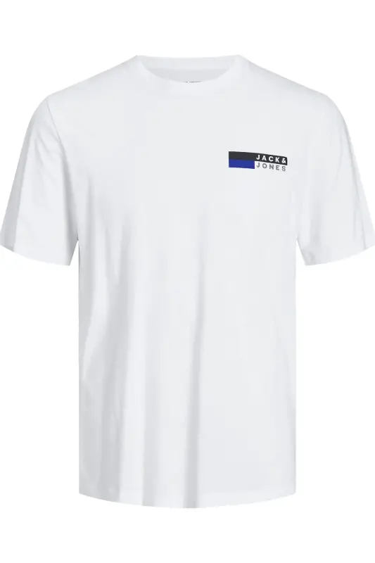 12233999 Jjecorp Logo Tee Play Ss O-neck Noos Ss Erkek T-shirt-White P4 Small Print - JACK & JONES