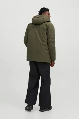 12243225-fw Jcopayne Parka Ln Erkak Parka Kabani-Olive Night - JACK & JONES (1)