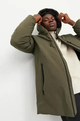 12243225-fw Jcopayne Parka Ln Erkek Parka Kaban-Olive Night - 5