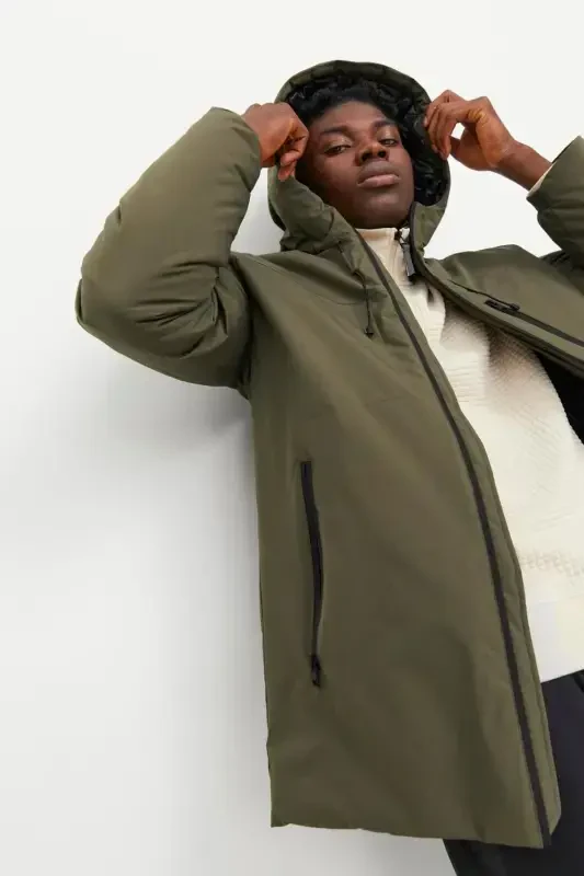 12243225-fw Jcopayne Parka Ln Erkek Parka Kaban-Olive Night - 5