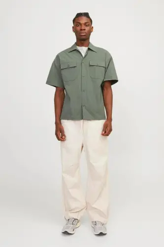 12251280 Jcoaltıtude Relaxed Fit Shirt Ss Men's Shirt-Agave Green - 3