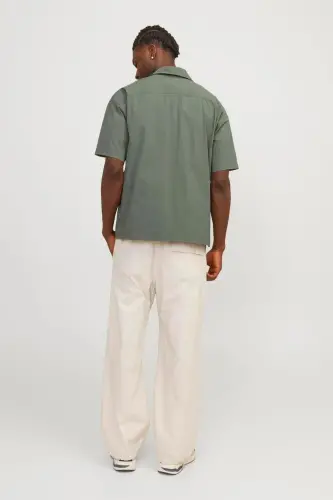 12251280 Jcoaltıtude Relaxed Fit Shirt Ss Мужская рубашка-Agave Green - 2
