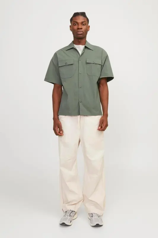12251280 Jcoaltıtude Relaxed Fit Shirt Ss Мужская рубашка-Agave Green - 3