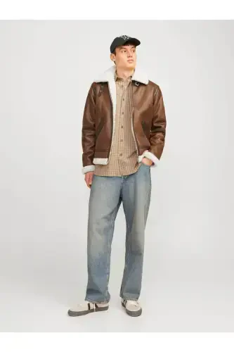 12261819 fur lined jacket-BROWN - 3