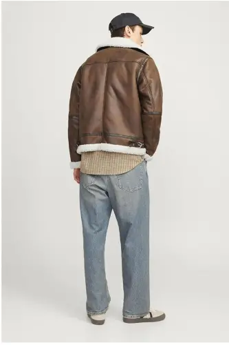 Jack&Jones Orıgınals Jorcole Avıator Erkek Mont 12261819 - KAHVE - 3
