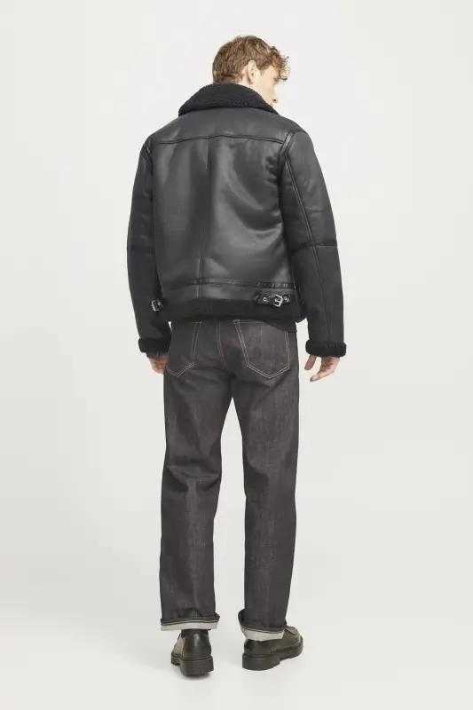 12261819 içi kürklü ceket-SİYAH - 5