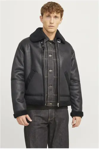 Jack&Jones Orıgınals Jorcole Avıator Erkek Mont 12261819 - SİYAH - 1