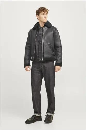 Jack&Jones Orıgınals Jorcole Avıator Erkek Mont 12261819 - SİYAH - JACK & JONES (1)