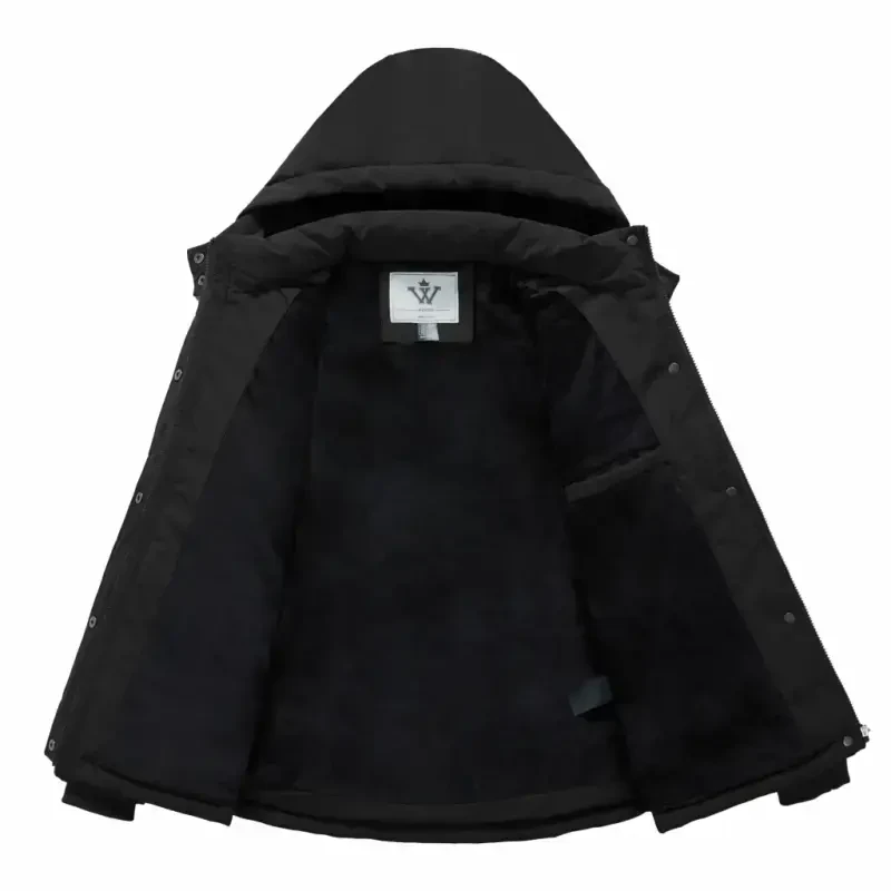 WenVen Women's Winter Coat Thicken Puffer Coats Windproof Winter Jacket with Hood Black L- - 3