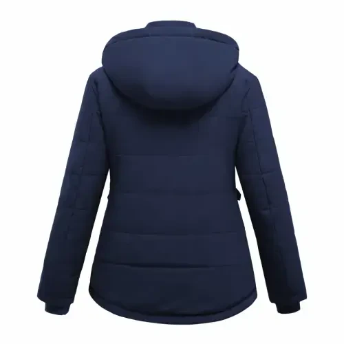 WenVen Women's Thicken Puffer Jacket Quilted Winter Jacket Windproof Winter Puffer Coat Blue L- - 4
