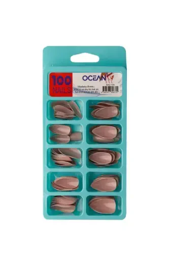 129 - 100'li Qutili Bodom Protez Taqma Tirnoq-129 - OCEAN (1)