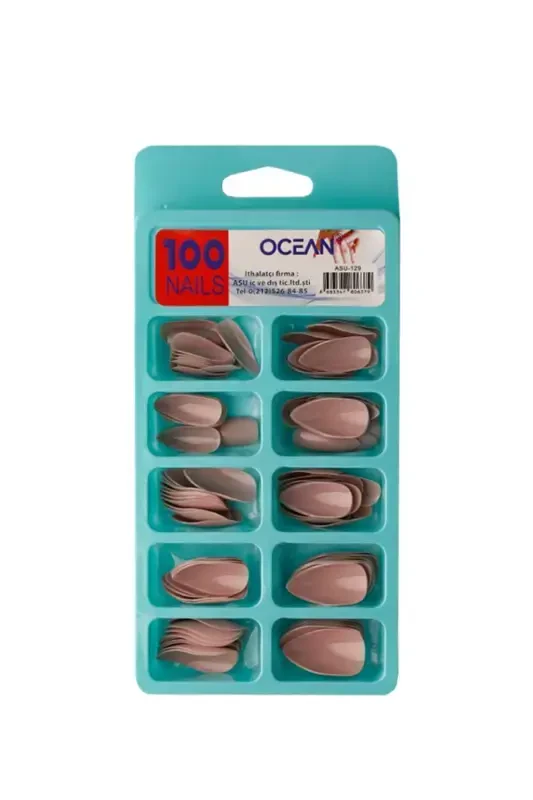 129 - 100'li Qutili Bodom Protez Taqma Tirnoq-129 - 2