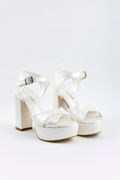 12cm Mother-of-Pearl Leather, Off White, Bridal Shoes, Wedding Shoes, Very Comfortable, Comfort Focused - 1