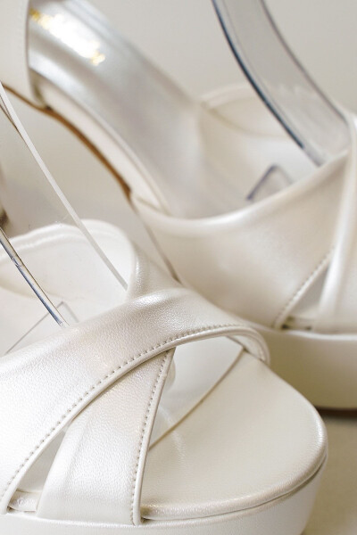 12cm Mother-of-Pearl Leather, Off White, Bridal Shoes, Wedding Shoes, Very Comfortable, Comfort Focused - 6