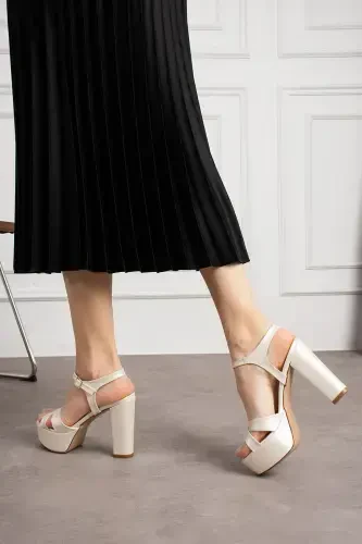 12cm Mother-of-Pearl Leather, Off-White Leather, Bridal Shoes, Comfort Focused - 3