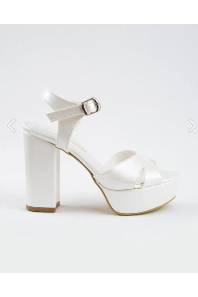 12cm Off-White Mother-of-Pearl Leather Bridal Shoes, Running Guarantee, Non-Slip Sole, Very Light - 2