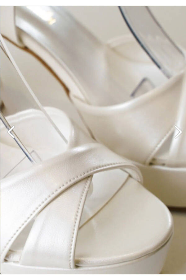 12cm Off-White Mother-of-Pearl Leather Bridal Shoes, Running Guarantee, Non-Slip Sole, Very Light - 6