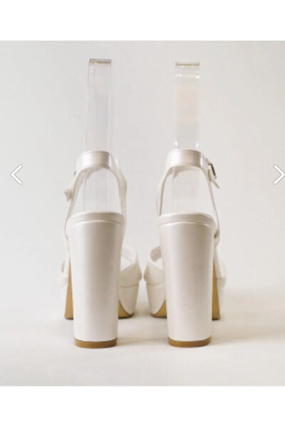 12cm Off-White Mother-of-Pearl Leather Bridal Shoes, Running Guarantee, Non-Slip Sole, Very Light - 7