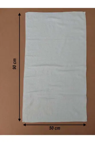 12'li Beyaz Kuaför Berber Havlusu 50x90 | Profesyonel Saç Havlusu Hijyenik Ekonomik Set-Beyaz - 4