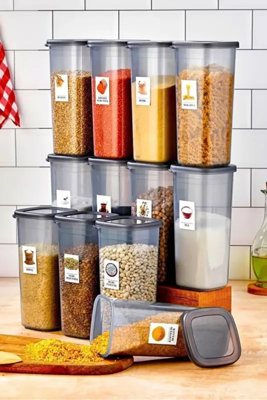 12’li Erzak Saklama Kabı Seti (1700ML*12) Vakum Kapaklı - 1