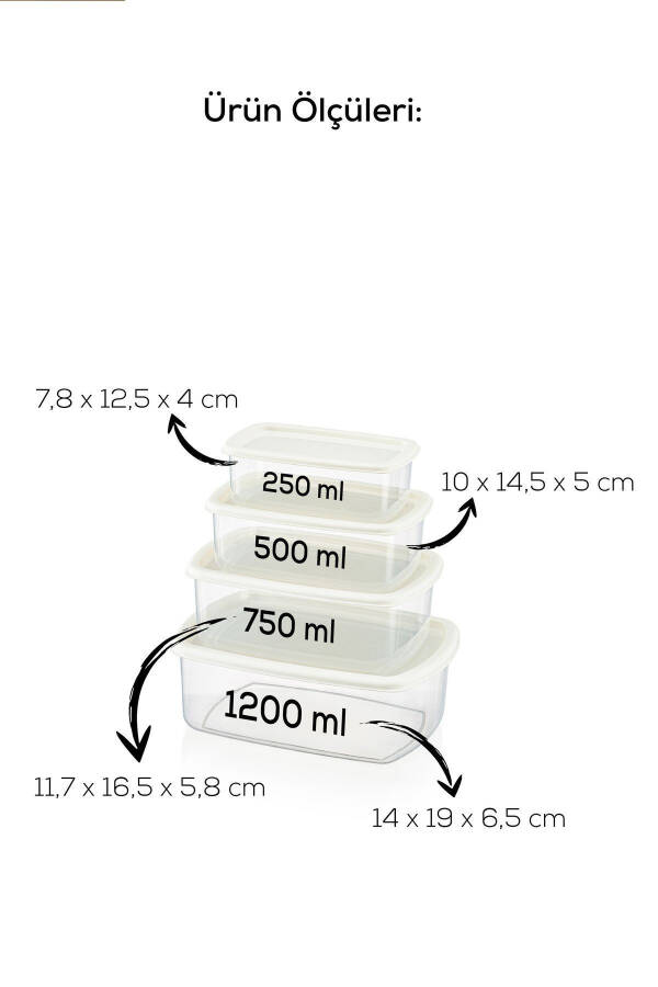 12'li Hava Geçirmez Saklama Kabı Seti Gri 3x(250-500-750-1200 ML) - Gri - 16