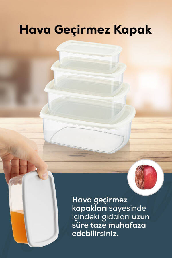 12'li Hava Geçirmez Saklama Kabı Seti Gri 3x(250-500-750-1200 ML) - Gri - 5