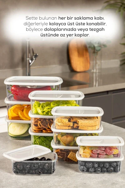 12'li Hava Geçirmez Saklama Kabı Seti Gri 3x(250-500-750-1200 ML)-Gri - 12