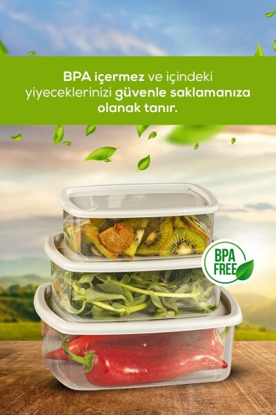 12'li Hava Geçirmez Saklama Kabı Seti Gri 3x(250-500-750-1200 ML)-Gri - 3