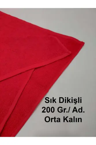 12'li Kırmızı Kuaför Berber Havlusu 50x90 | Profesyonel Saç Havlusu Ekonomik Set - Kırmızı - 4