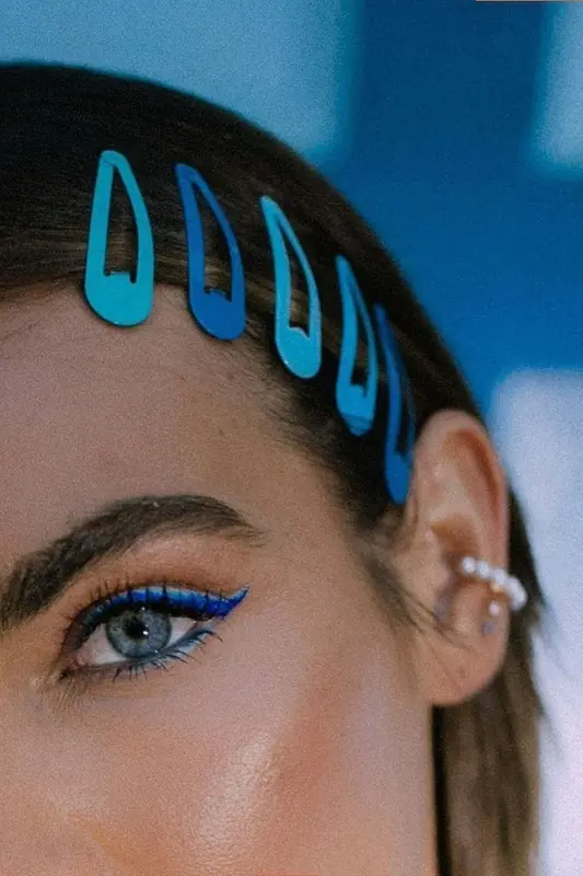 12'li Mermaid Mavi Çıt Çıt Toka Seti-Mavi - 1