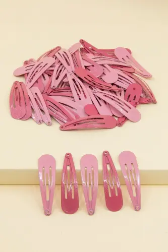 12'li Pembe Çıt Çıt Toka Seti-PEMBE - 1