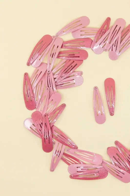 12'li Pembe Çıt Çıt Toka Seti-PEMBE - 2