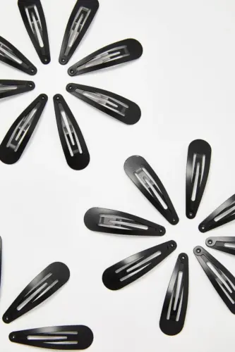 12'li Siyah Tarz Çıt Çıt Toka Seti-Siyah - 1